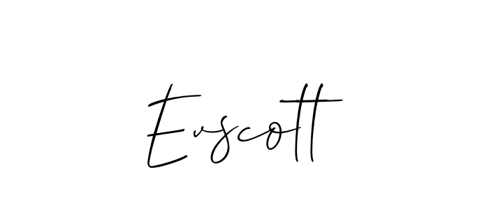 Allison_Script is a professional signature style that is perfect for those who want to add a touch of class to their signature. It is also a great choice for those who want to make their signature more unique. Get Evscott name to fancy signature for free. Evscott signature style 2 images and pictures png