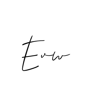 How to make Evw signature? Allison_Script is a professional autograph style. Create handwritten signature for Evw name. Evw signature style 2 images and pictures png