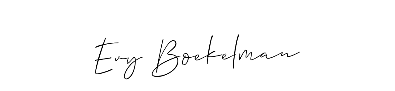 This is the best signature style for the Evy Boekelman name. Also you like these signature font (Allison_Script). Mix name signature. Evy Boekelman signature style 2 images and pictures png