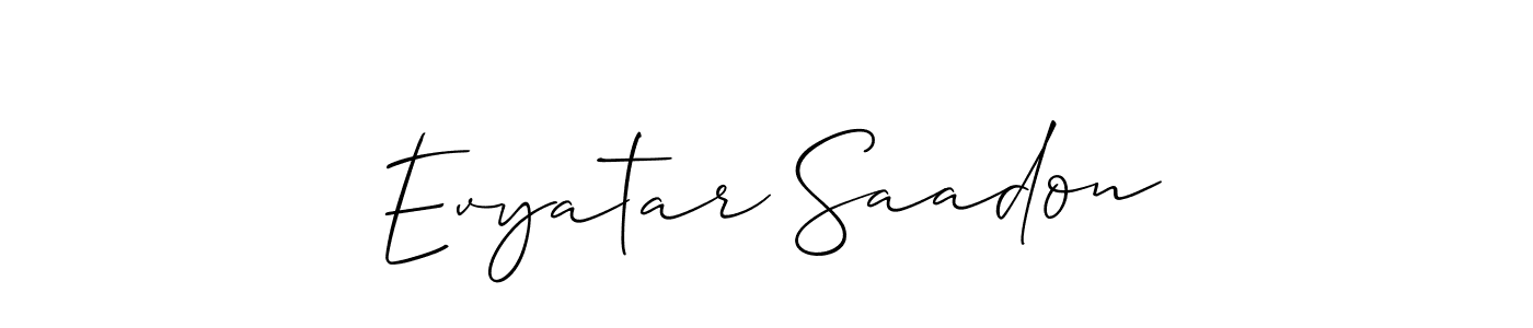 This is the best signature style for the Evyatar Saadon name. Also you like these signature font (Allison_Script). Mix name signature. Evyatar Saadon signature style 2 images and pictures png