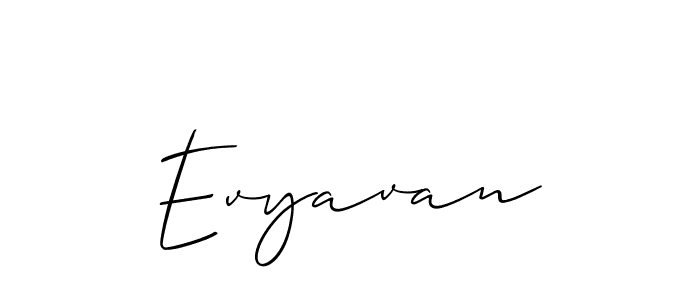 Make a beautiful signature design for name Evyavan. With this signature (Allison_Script) style, you can create a handwritten signature for free. Evyavan signature style 2 images and pictures png