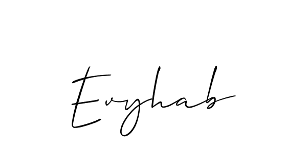 How to Draw Evyhab signature style? Allison_Script is a latest design signature styles for name Evyhab. Evyhab signature style 2 images and pictures png