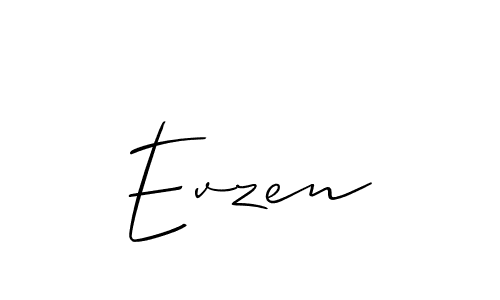 Design your own signature with our free online signature maker. With this signature software, you can create a handwritten (Allison_Script) signature for name Evzen. Evzen signature style 2 images and pictures png