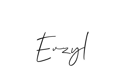 Use a signature maker to create a handwritten signature online. With this signature software, you can design (Allison_Script) your own signature for name Evzyl. Evzyl signature style 2 images and pictures png