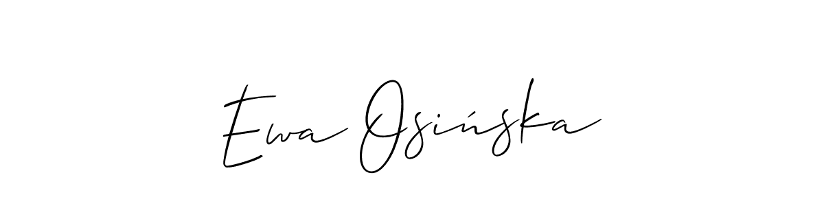 Use a signature maker to create a handwritten signature online. With this signature software, you can design (Allison_Script) your own signature for name Ewa Osińska. Ewa Osińska signature style 2 images and pictures png
