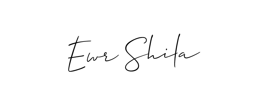 How to make Ewr Shila name signature. Use Allison_Script style for creating short signs online. This is the latest handwritten sign. Ewr Shila signature style 2 images and pictures png