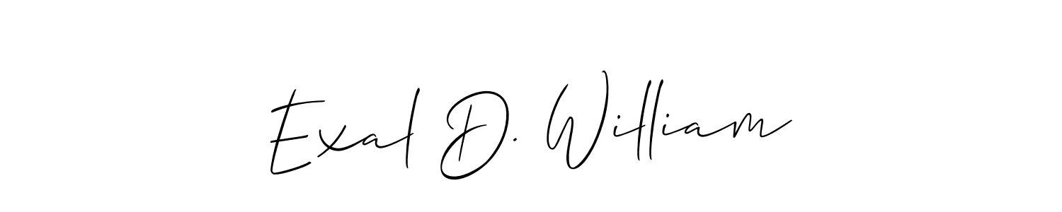 Exal D. William stylish signature style. Best Handwritten Sign (Allison_Script) for my name. Handwritten Signature Collection Ideas for my name Exal D. William. Exal D. William signature style 2 images and pictures png