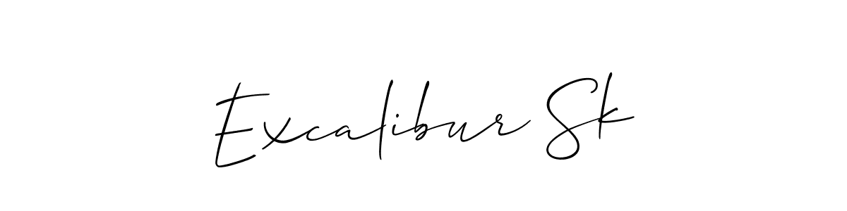 How to make Excalibur Sk signature? Allison_Script is a professional autograph style. Create handwritten signature for Excalibur Sk name. Excalibur Sk signature style 2 images and pictures png