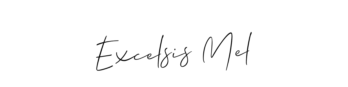Similarly Allison_Script is the best handwritten signature design. Signature creator online .You can use it as an online autograph creator for name Excelsis Mel. Excelsis Mel signature style 2 images and pictures png