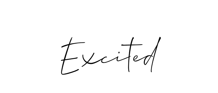 Similarly Allison_Script is the best handwritten signature design. Signature creator online .You can use it as an online autograph creator for name Excited. Excited signature style 2 images and pictures png