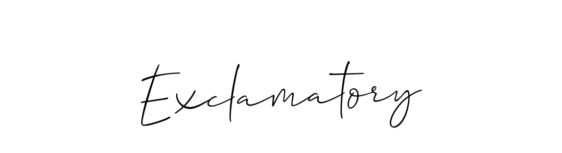 How to Draw Exclamatory signature style? Allison_Script is a latest design signature styles for name Exclamatory. Exclamatory signature style 2 images and pictures png