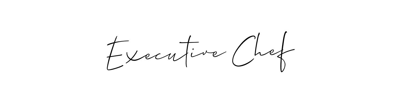 It looks lik you need a new signature style for name Executive Chef. Design unique handwritten (Allison_Script) signature with our free signature maker in just a few clicks. Executive Chef signature style 2 images and pictures png