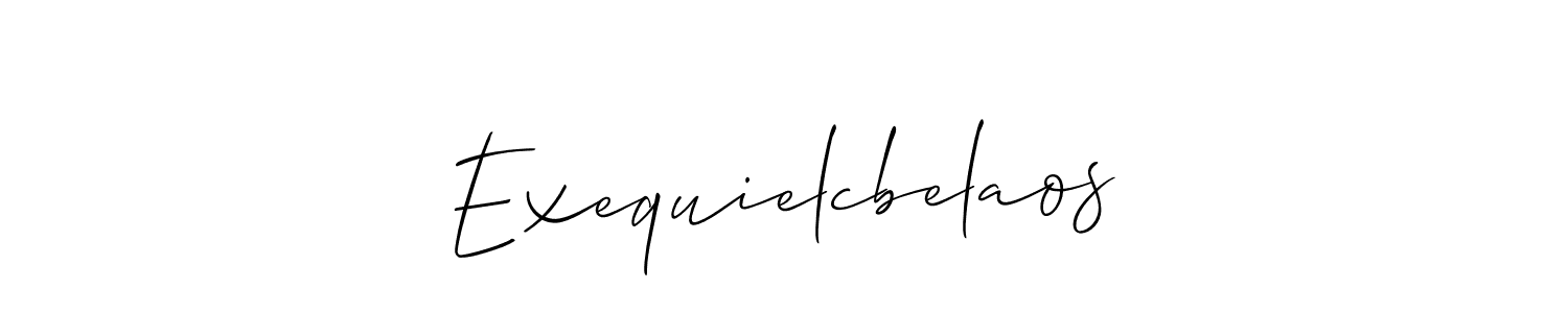 Allison_Script is a professional signature style that is perfect for those who want to add a touch of class to their signature. It is also a great choice for those who want to make their signature more unique. Get Exequielcbelaos name to fancy signature for free. Exequielcbelaos signature style 2 images and pictures png