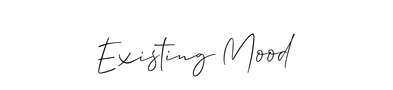 Design your own signature with our free online signature maker. With this signature software, you can create a handwritten (Allison_Script) signature for name Existing Mood. Existing Mood signature style 2 images and pictures png