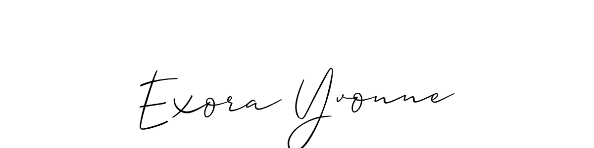 How to make Exora Yvonne name signature. Use Allison_Script style for creating short signs online. This is the latest handwritten sign. Exora Yvonne signature style 2 images and pictures png