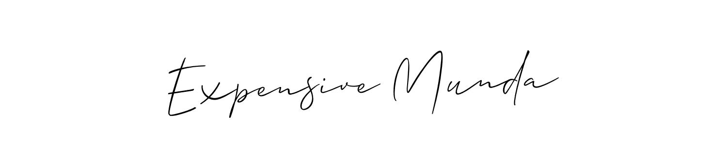 How to make Expensive Munda signature? Allison_Script is a professional autograph style. Create handwritten signature for Expensive Munda name. Expensive Munda signature style 2 images and pictures png