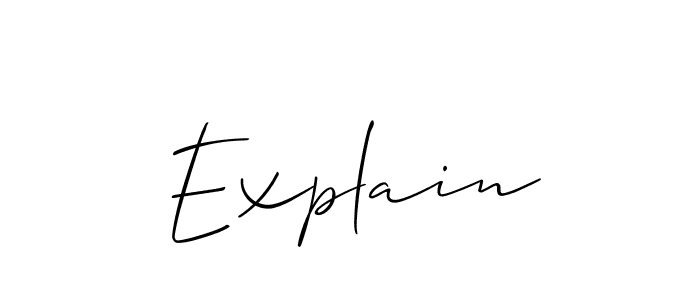 Similarly Allison_Script is the best handwritten signature design. Signature creator online .You can use it as an online autograph creator for name Explain. Explain signature style 2 images and pictures png