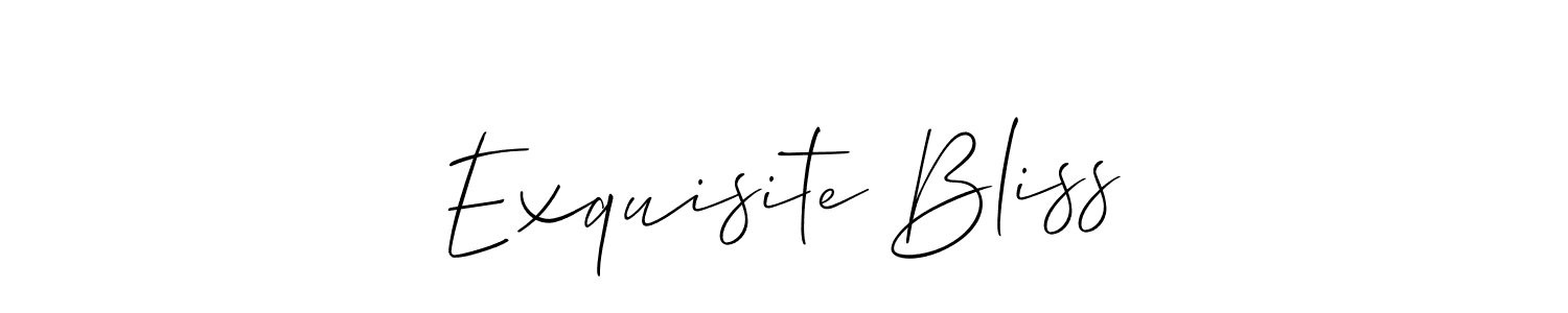 Make a beautiful signature design for name Exquisite Bliss. With this signature (Allison_Script) style, you can create a handwritten signature for free. Exquisite Bliss signature style 2 images and pictures png