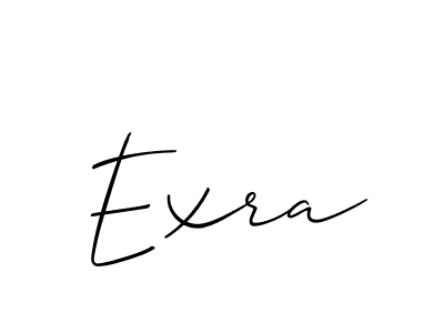 Make a beautiful signature design for name Exra. With this signature (Allison_Script) style, you can create a handwritten signature for free. Exra signature style 2 images and pictures png