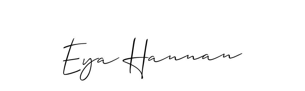 Make a beautiful signature design for name Eya Hannan. With this signature (Allison_Script) style, you can create a handwritten signature for free. Eya Hannan signature style 2 images and pictures png