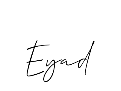 Use a signature maker to create a handwritten signature online. With this signature software, you can design (Allison_Script) your own signature for name Eyad. Eyad signature style 2 images and pictures png