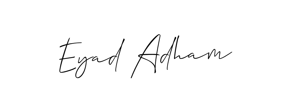 if you are searching for the best signature style for your name Eyad Adham. so please give up your signature search. here we have designed multiple signature styles  using Allison_Script. Eyad Adham signature style 2 images and pictures png