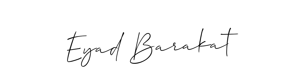 Allison_Script is a professional signature style that is perfect for those who want to add a touch of class to their signature. It is also a great choice for those who want to make their signature more unique. Get Eyad Barakat name to fancy signature for free. Eyad Barakat signature style 2 images and pictures png