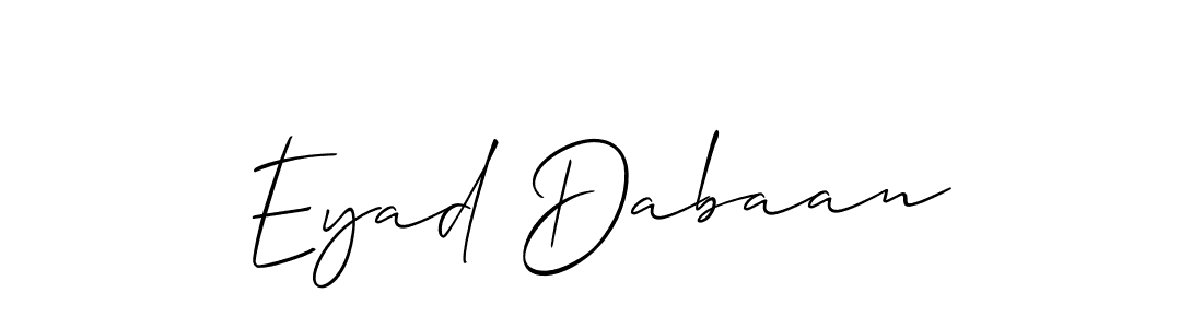 Design your own signature with our free online signature maker. With this signature software, you can create a handwritten (Allison_Script) signature for name Eyad Dabaan. Eyad Dabaan signature style 2 images and pictures png