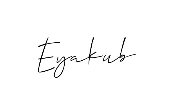 Make a short Eyakub signature style. Manage your documents anywhere anytime using Allison_Script. Create and add eSignatures, submit forms, share and send files easily. Eyakub signature style 2 images and pictures png