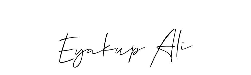 Use a signature maker to create a handwritten signature online. With this signature software, you can design (Allison_Script) your own signature for name Eyakup Ali. Eyakup Ali signature style 2 images and pictures png