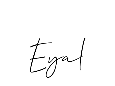 Make a beautiful signature design for name Eyal. With this signature (Allison_Script) style, you can create a handwritten signature for free. Eyal signature style 2 images and pictures png