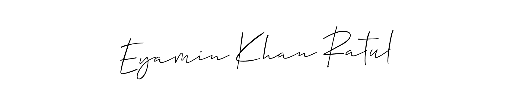Use a signature maker to create a handwritten signature online. With this signature software, you can design (Allison_Script) your own signature for name Eyamin Khan Ratul. Eyamin Khan Ratul signature style 2 images and pictures png