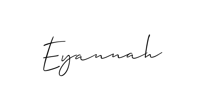 Use a signature maker to create a handwritten signature online. With this signature software, you can design (Allison_Script) your own signature for name Eyannah. Eyannah signature style 2 images and pictures png