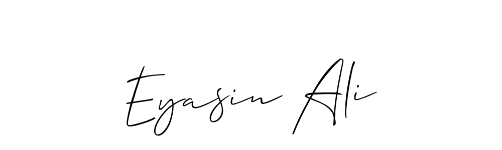 How to make Eyasin Ali name signature. Use Allison_Script style for creating short signs online. This is the latest handwritten sign. Eyasin Ali signature style 2 images and pictures png