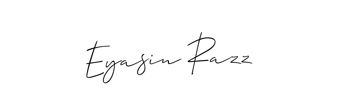 Also You can easily find your signature by using the search form. We will create Eyasin Razz name handwritten signature images for you free of cost using Allison_Script sign style. Eyasin Razz signature style 2 images and pictures png