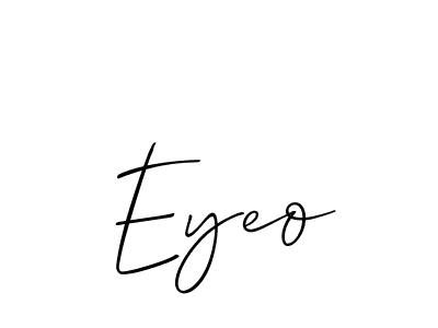 You should practise on your own different ways (Allison_Script) to write your name (Eyeo) in signature. don't let someone else do it for you. Eyeo signature style 2 images and pictures png