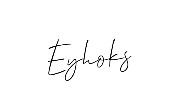 Create a beautiful signature design for name Eyhoks. With this signature (Allison_Script) fonts, you can make a handwritten signature for free. Eyhoks signature style 2 images and pictures png