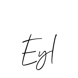 Similarly Allison_Script is the best handwritten signature design. Signature creator online .You can use it as an online autograph creator for name Eyl. Eyl signature style 2 images and pictures png