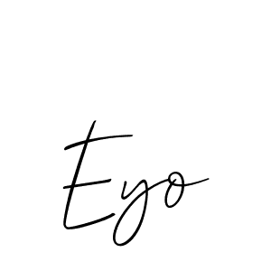 Use a signature maker to create a handwritten signature online. With this signature software, you can design (Allison_Script) your own signature for name Eyo. Eyo signature style 2 images and pictures png