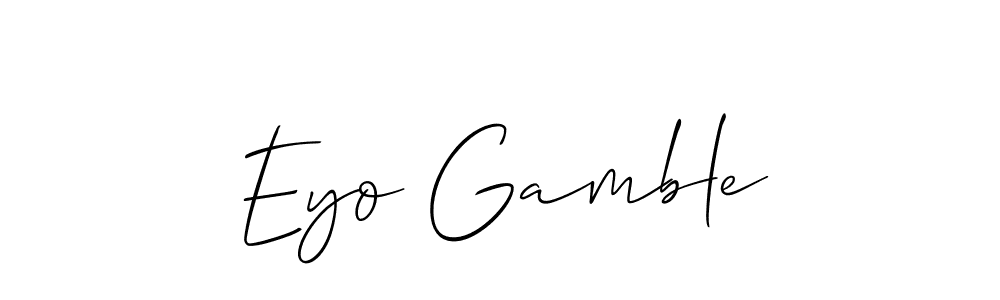 How to make Eyo Gamble name signature. Use Allison_Script style for creating short signs online. This is the latest handwritten sign. Eyo Gamble signature style 2 images and pictures png