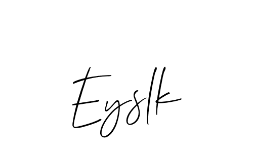 Use a signature maker to create a handwritten signature online. With this signature software, you can design (Allison_Script) your own signature for name Eyslk. Eyslk signature style 2 images and pictures png