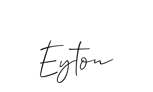 Also You can easily find your signature by using the search form. We will create Eyton name handwritten signature images for you free of cost using Allison_Script sign style. Eyton signature style 2 images and pictures png