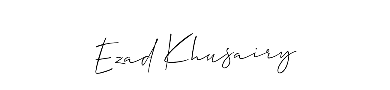 You should practise on your own different ways (Allison_Script) to write your name (Ezad Khusairy) in signature. don't let someone else do it for you. Ezad Khusairy signature style 2 images and pictures png