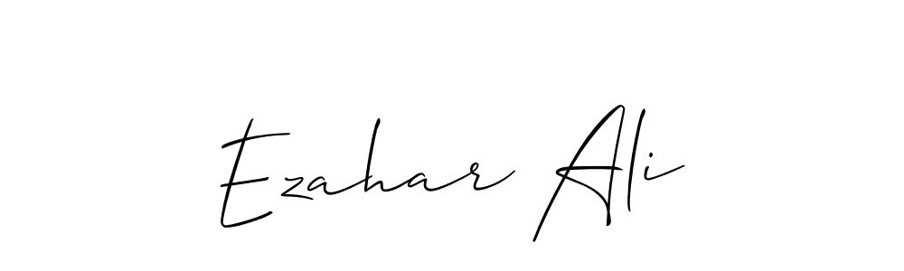 Create a beautiful signature design for name Ezahar Ali. With this signature (Allison_Script) fonts, you can make a handwritten signature for free. Ezahar Ali signature style 2 images and pictures png