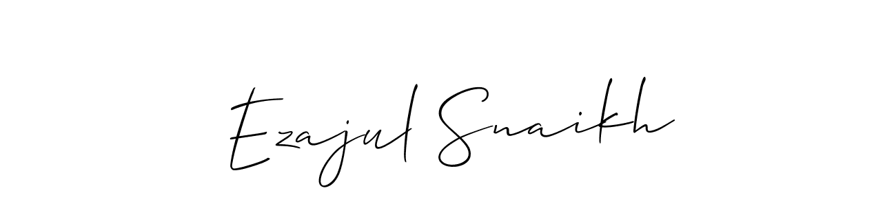 Allison_Script is a professional signature style that is perfect for those who want to add a touch of class to their signature. It is also a great choice for those who want to make their signature more unique. Get Ezajul Snaikh name to fancy signature for free. Ezajul Snaikh signature style 2 images and pictures png