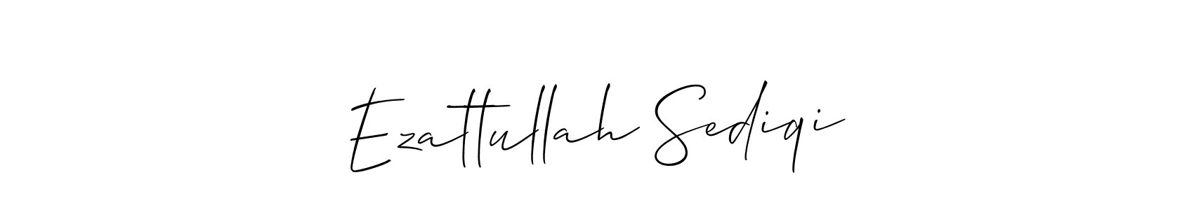 It looks lik you need a new signature style for name Ezattullah Sediqi. Design unique handwritten (Allison_Script) signature with our free signature maker in just a few clicks. Ezattullah Sediqi signature style 2 images and pictures png