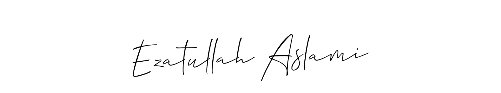 How to Draw Ezatullah Aslami signature style? Allison_Script is a latest design signature styles for name Ezatullah Aslami. Ezatullah Aslami signature style 2 images and pictures png