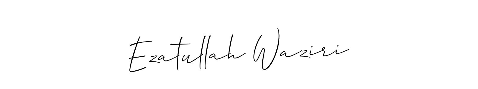 Similarly Allison_Script is the best handwritten signature design. Signature creator online .You can use it as an online autograph creator for name Ezatullah Waziri. Ezatullah Waziri signature style 2 images and pictures png