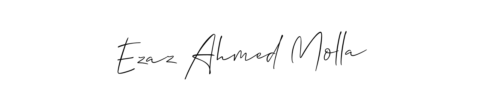 Use a signature maker to create a handwritten signature online. With this signature software, you can design (Allison_Script) your own signature for name Ezaz Ahmed Molla. Ezaz Ahmed Molla signature style 2 images and pictures png