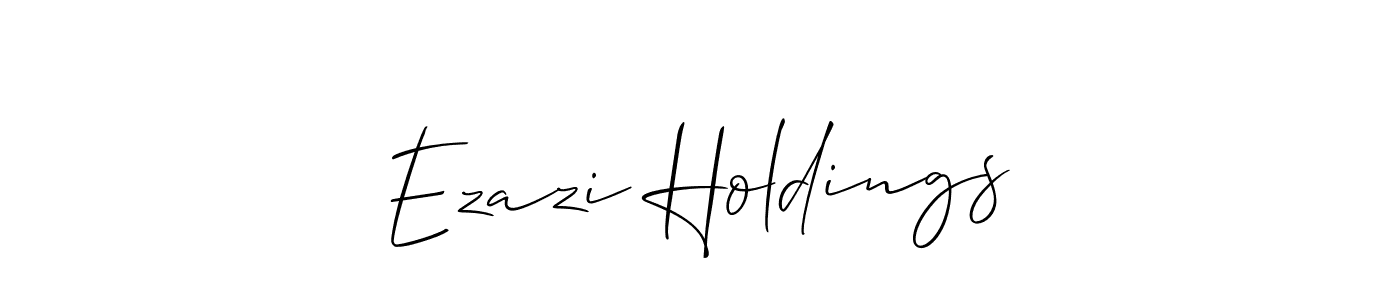 You should practise on your own different ways (Allison_Script) to write your name (Ezazi Holdings) in signature. don't let someone else do it for you. Ezazi Holdings signature style 2 images and pictures png